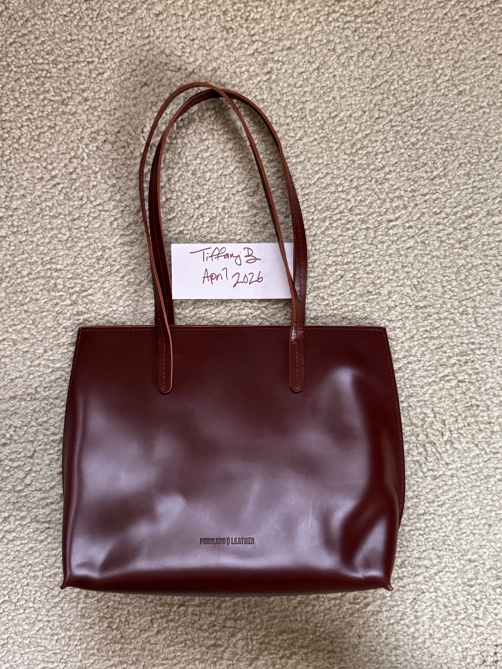 Portland Leather Goods August Tote Chocolate Brown - Picture 2 of 12